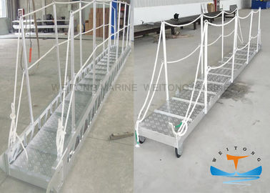 Escada de alumínio de aço do corredor central, corredor central personalizado alumínio da costa do tamanho da escada do cais